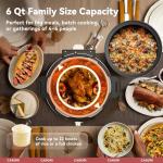 CARORI 9-in-1 Electric Pressure Cooker 6 Qt, Dual Inner Pots, Stainless Steel Pot and Non-Stick Pot, 12 Preset Cooking Programs with IMD Touchscreen, Safe Vent, Slow Cook, Rice Cook, Steam, Black