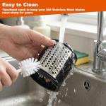 Electric Cheese Grater with Electric Dicing Function, 250W Professional Salad Maker & Electric Cheese Shredder, 5-in-1 Automatic Food Processor with Wide Feed Chute & 5 Stainless Steel Blades