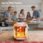 CARORI 9-in-1 Electric Pressure Cooker 6 Qt, Dual Inner Pots, Stainless Steel Pot and Non-Stick Pot, 12 Preset Cooking Programs with IMD Touchscreen, Safe Vent, Slow Cook, Rice Cook, Steam, Black