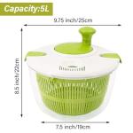 NIOSAVM 5Qt High-Efficiency Salad Spinner & Vegetable Dehydrator -Quick-dry salad spinner,Manual Kitchen Tool for Lettuce,Berries,Quick Spin Dry Vegetables