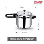Vinod Pressure Cooker Stainless Steel – Outer Lid - 7 Liter – Induction Base Cooker – Indian Pressure Cooker – Sandwich Bottom – Best Used For Indian Cooking, Soups, and Rice Recipes, Quinoa