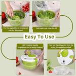 NIOSAVM 5Qt High-Efficiency Salad Spinner & Vegetable Dehydrator -Quick-dry salad spinner,Manual Kitchen Tool for Lettuce,Berries,Quick Spin Dry Vegetables