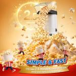 Air Popcorn Popper Maker with Measuring Cup to Melts Butter, Fast & Easy Popcorn Machine for Family Gathering, No Oil, Easy to Clean & Maintain(White)