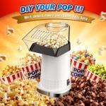 Air Popcorn Popper Maker with Measuring Cup to Melts Butter, Fast & Easy Popcorn Machine for Family Gathering, No Oil, Easy to Clean & Maintain(White)