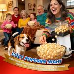 Air Popcorn Popper Maker with Measuring Cup to Melts Butter, Fast & Easy Popcorn Machine for Family Gathering, No Oil, Easy to Clean & Maintain(White)