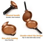 DelloidMaz Double Sided Pan, Non-Stick Coating Flip Frying Pan for Home Kitchen, Hotel and Restaurant, Pancake Maker,Omelette Maker, Featuring Gas Or Electric Stove Cooking