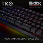 KINESIS Gaming TKO Mechanical Keyboard | Clicky White Switches | 60% Layout | Split Spacebar | Hotswap | PBT Keycaps | Aluminum Body | SF Shock Limited Edition Travel Case