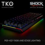 KINESIS Gaming TKO Mechanical Keyboard | Clicky White Switches | 60% Layout | Split Spacebar | Hotswap | PBT Keycaps | Aluminum Body | SF Shock Limited Edition Travel Case