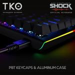 KINESIS Gaming TKO Mechanical Keyboard | Clicky White Switches | 60% Layout | Split Spacebar | Hotswap | PBT Keycaps | Aluminum Body | SF Shock Limited Edition Travel Case
