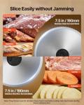 VEVOR Meat Slicer, 7.5" Electric Deli Slicer with 2 SUS420 Blades & 0-0.6" Adjustable Thickness, 200W Home Food-Slicer for Frozen Meat, Ham, Baguett, Steak, UL Approved