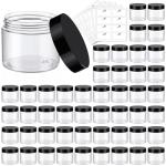 48 Pack 6 Oz Plastic Container Jars with Lids BPA Free, Empty Round Clear Cosmetic Containers Plastic Slime Jars for Lotion, Cream, Ointments, Body Butter, Makeup, Travel Storage