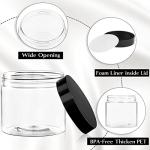 48 Pack 6 Oz Plastic Container Jars with Lids BPA Free, Empty Round Clear Cosmetic Containers Plastic Slime Jars for Lotion, Cream, Ointments, Body Butter, Makeup, Travel Storage
