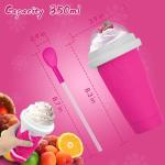 2PCS Slushie Maker Cup, Quick Frozen Magic Cups for Homemade Milk Shake Ice Cream Maker, Double Layer Squeeze Slushy Maker Cup, Birthday Gifts for Mother Father,Kids,Friends,Family (Blue+Pink)