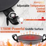 Mangoct 18.5” Electric Injera Maker, Mitad for Ethiopian Injera, Pancake Teff Maker, Electric Griddle with Lid, Non-Stick Surface, Easy to Clean, Adjustable Mechanical Knob Control, Even Heating