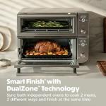 Ninja Double Oven Pro Smart XL Countertop Oven & Air Fryer | 12-in-1 Versatility with Smart Finish & DualZone Tech to Cook 2 Meals at Once | Fits up to 4.5lb Chicken | Silver | DCT821