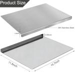 L-Shaped 304 Stainless Steel Cutting Board with Lip for Kitchen 15.7×11.8×0.06" Metal Chopping Board Double-Sided Use for Suitable for Meat Fruits Vegetables Bread (1Pack)