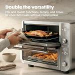 Ninja Double Oven Pro Smart XL Countertop Oven & Air Fryer | 12-in-1 Versatility with Smart Finish & DualZone Tech to Cook 2 Meals at Once | Fits up to 4.5lb Chicken | Silver | DCT821