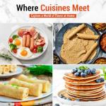 Mangoct 18.5” Electric Injera Maker, Mitad for Ethiopian Injera, Pancake Teff Maker, Electric Griddle with Lid, Non-Stick Surface, Easy to Clean, Adjustable Mechanical Knob Control, Even Heating