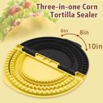 Tortilla Sealer Crimper Press - 3-in-1Quesadilla Maker for 6, 8, 10 Inch Multi-Size Quesadilla Crimper | Burrito Maker for Large Batches, Tacos & Empanadas | BPA-Free & Dishwasher Safe