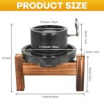 Stone Grain Mill Hand Grinder for Flour, Manual Granite Stone Mill with Stainless Steel Handle, Traditional Countertop Disc Grinder for Dry & Wet Use, Seeds, Nuts, Corn, Soybeans (7.8 x 11.8 in)