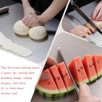 L-Shaped 304 Stainless Steel Cutting Board with Lip for Kitchen 15.7×11.8×0.06" Metal Chopping Board Double-Sided Use for Suitable for Meat Fruits Vegetables Bread (1Pack)