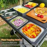 Movable Pizza Oven Grill Cart with Topping Station