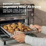 Ninja Double Oven Pro Smart XL Countertop Oven & Air Fryer | 12-in-1 Versatility with Smart Finish & DualZone Tech to Cook 2 Meals at Once | Fits up to 4.5lb Chicken | Silver | DCT821