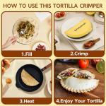 Tortilla Sealer Crimper Press - 3-in-1Quesadilla Maker for 6, 8, 10 Inch Multi-Size Quesadilla Crimper | Burrito Maker for Large Batches, Tacos & Empanadas | BPA-Free & Dishwasher Safe