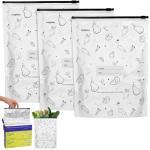 30PCS Reusable Aluminum Foil Sealable Storage Bags, Upgraded Reusable Aluminum Foil Freezer Bags with Label and Upgraded Zipper for Meat and Seafood, 3 Boxes 30Pcs Total (Large Size)