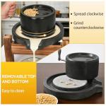 Stone Grain Mill Hand Grinder for Flour, Manual Granite Stone Mill with Stainless Steel Handle, Traditional Countertop Disc Grinder for Dry & Wet Use, Seeds, Nuts, Corn, Soybeans (7.8 x 11.8 in)