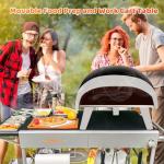 Movable Pizza Oven Grill Cart with Topping Station