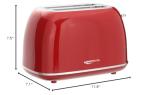 2 Slice Stainless Steel Toaster Retro with 6 Bread Shade Settings, Bagel, Cancel, Defrost Function, Extra Wide Slot, Removable Crumb Tray, Red