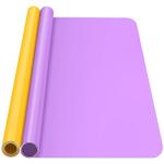 Silicone Mat, IKOCO 15.7"x 11.8" Silicone Craft Mat for Playdough A3 Large Nonstick Resin Molds Sheets for Epoxy Resin Jewelry Casting, Purple and Yellow