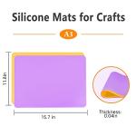 Silicone Mat, IKOCO 15.7"x 11.8" Silicone Craft Mat for Playdough A3 Large Nonstick Resin Molds Sheets for Epoxy Resin Jewelry Casting, Purple and Yellow