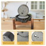 Stone Grain Mill Hand Grinder for Flour, Manual Granite Stone Mill with Stainless Steel Handle, Traditional Countertop Disc Grinder for Dry & Wet Use, Seeds, Nuts, Corn, Soybeans (7.8 x 11.8 in)