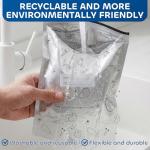 30PCS Reusable Aluminum Foil Sealable Storage Bags, Upgraded Reusable Aluminum Foil Freezer Bags with Label and Upgraded Zipper for Meat and Seafood, 3 Boxes 30Pcs Total (Large Size)