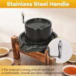 Stone Grain Mill Hand Grinder for Flour, Manual Granite Stone Mill with Stainless Steel Handle, Traditional Countertop Disc Grinder for Dry & Wet Use, Seeds, Nuts, Corn, Soybeans (7.8 x 11.8 in)