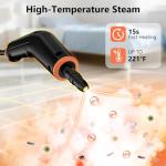 Steam Cleaner, Portable Steamer for Cleaning with 16pcs Accessories, 6-Level Adjustable, 15s Heat-Up, Handheld Steam Cleaner for Home, Tile, Grease, Dirt, Grout, Car Detailing