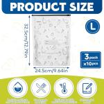 30PCS Reusable Aluminum Foil Sealable Storage Bags, Upgraded Reusable Aluminum Foil Freezer Bags with Label and Upgraded Zipper for Meat and Seafood, 3 Boxes 30Pcs Total (Large Size)