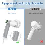 DAESUNG Electric Spin Scrubber, Cordless Power Scrubber & Electric Cleaning Brush with 7 Replaceable Heads, Dual Speed IPX7 Waterproof Handheld Scrubber for Bathroom, Shower & Tile Cleaning