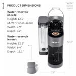 Keurig K-Supreme Single Serve K-Cup Pod Coffee Maker, MultiStream Technology, 4 Brew Sizes, 66oz Dual-Position Removable Reservoir, Gray (Renewed)