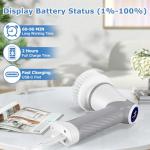 DAESUNG Electric Spin Scrubber, Cordless Power Scrubber & Electric Cleaning Brush with 7 Replaceable Heads, Dual Speed IPX7 Waterproof Handheld Scrubber for Bathroom, Shower & Tile Cleaning