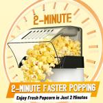 1200W Quick Popcorn Popper, ETL Certified Oil-Free Healthy Air Popper, 4.5-Quart Popcorn Maker for Movie Nights & Parties, White