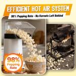 1200W Quick Popcorn Popper, ETL Certified Oil-Free Healthy Air Popper, 4.5-Quart Popcorn Maker for Movie Nights & Parties, White