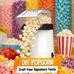 1200W Quick Popcorn Popper, ETL Certified Oil-Free Healthy Air Popper, 4.5-Quart Popcorn Maker for Movie Nights & Parties, White
