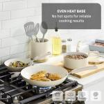 T-fal Signature Nonstick 12 Piece Cookware Set, Oven Safe Up to 350°F, Dishwasher Safe, Pots and Pans Set, Includes Frying Pans, Saucepan, Stockpot, Cooking Utensils, Cream