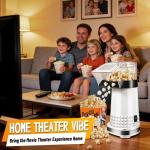 1200W Quick Popcorn Popper, ETL Certified Oil-Free Healthy Air Popper, 4.5-Quart Popcorn Maker for Movie Nights & Parties, White