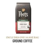 Peet's Coffee, USDA Organic Dark Roast Ground Coffee, 100% Arabica Coffee - French Roast 10.5 Ounce Bag