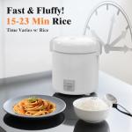 Rice Cooker Small 1-1.5 Cups Uncooked(3 Cups Cooked), Mini Rice Cooker with Removable Nonstick Pot, One Touch&Keep Warm Function, Travel Rice Cooker for Soup Grain Oatmeal Veggie, White