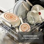 T-fal Signature Nonstick 12 Piece Cookware Set, Oven Safe Up to 350°F, Dishwasher Safe, Pots and Pans Set, Includes Frying Pans, Saucepan, Stockpot, Cooking Utensils, Cream